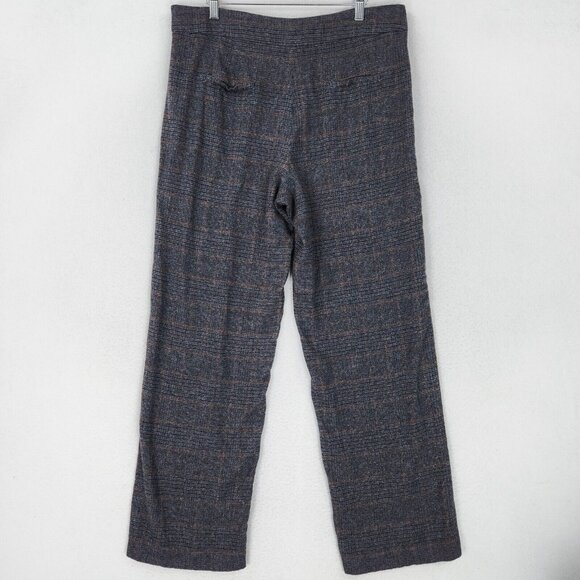 Massimo Dutti Pants Womens 10 Gray Blue Plaid Wool Blend Straight Leg Trousers - Picture 11 of 16